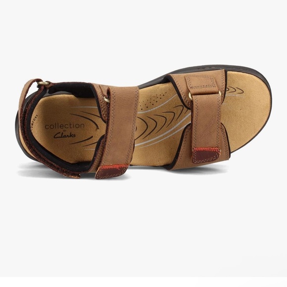Clarks Men\'s Hapsford Creek Sandal in Tan Leather main image 5